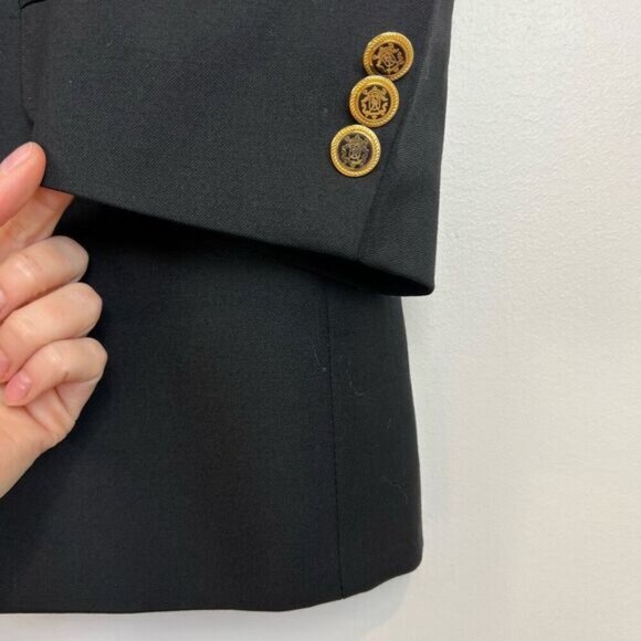 Vintage De Verli Paris Mens 46R Black Super Fine Merino Wool Blazer Suit Jacket - Picture 2 of 12